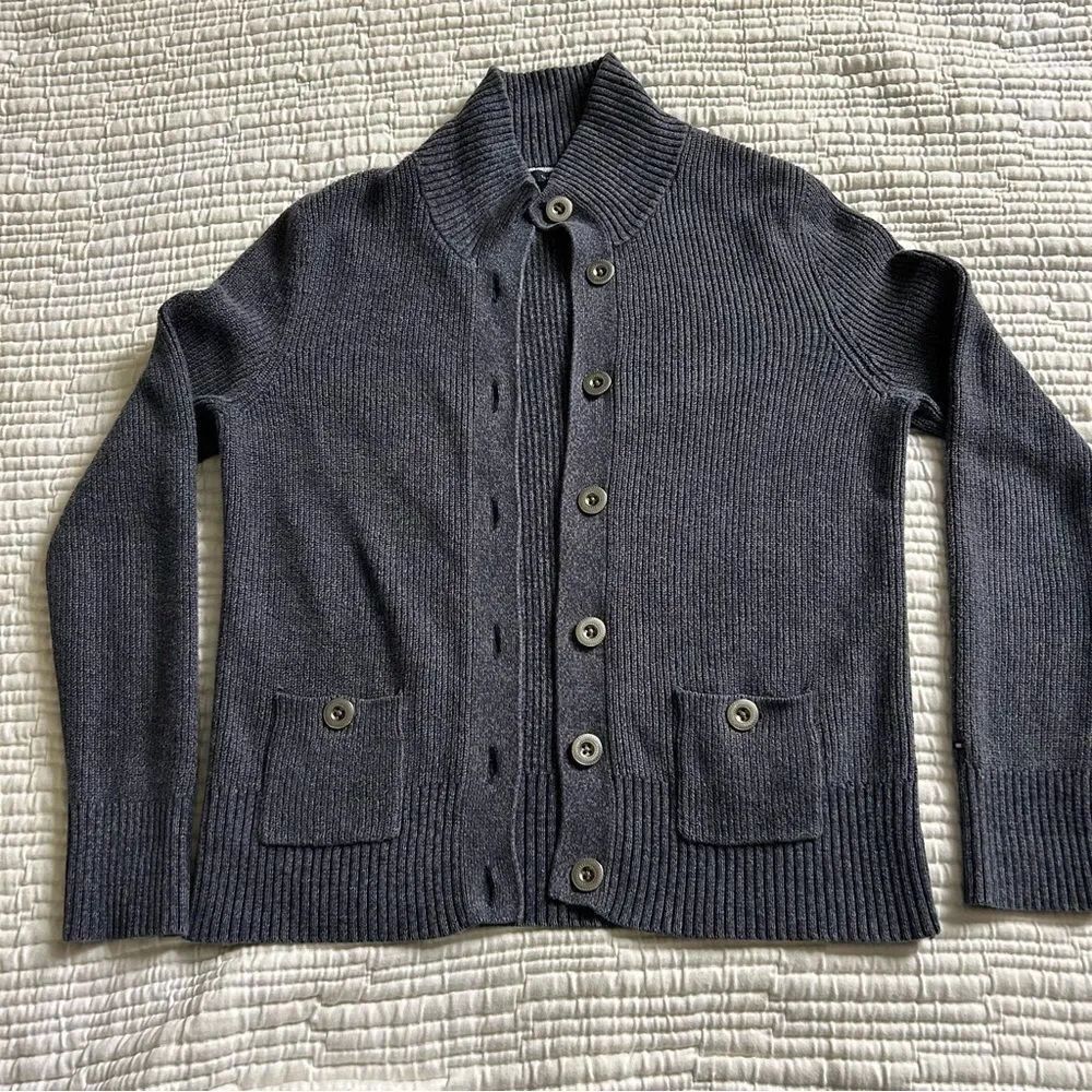 Tommy Hilfiger Women’s Cotton Blue/Grey Button Cardigan Sweater Size Medium - Picture 12 of 12